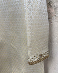 Ivory Silk Brocade Sherwani - WaliaJones