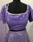 Lavender Metallic Sequins & Mirror Lehenga Set - WaliaJones