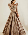 Lenox Grey Ruffle Gown - WaliaJones