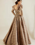 Lenox Grey Ruffle Gown - WaliaJones