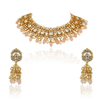 Light Pink White Necklace Set - WaliaJones