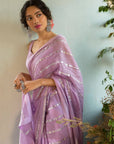 Purple Chanderi Saree - WaliaJones