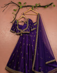 Purple Kundan Bridal Lehenga Set - WaliaJones
