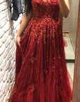 Ruby Red Anarkali Gown - WaliaJones