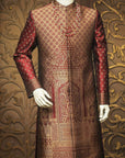 Self Jamawar Embroidered Mughal Theme Sherwani Collection - WaliaJones
