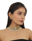 White Necklace Set with Stud Earrings - WaliaJones